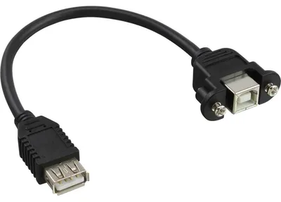 Productafbeelding van InLine® 33441F USB 2.0 adapterkabel, type A (vrouwelijke connector) naar inbouwconnector type B, 0,2 meter