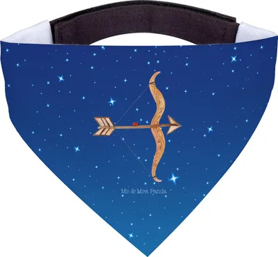 Produktbild von Mr. & Mrs. Panda Bandana Sternzeichen Schütze - Sternenhimmel Blau - Geschenk, Hundehalstuch, Hunde Hals Tuch, Dreieckstuch, Geburtstag Dezember, Schützenfest, November