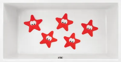Image de Autocollant antidérapant spirella STARFY 13 x 12,5 cm rouge
