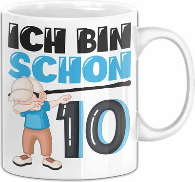 Produktbild von 10. Geburtstag Geschenk Tasse Becher Jungs Dab Geburtstagsgeschenk Ich Bin Schon 10 (Weiß)