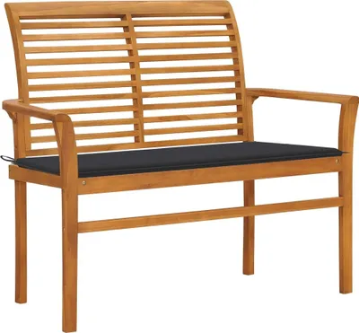Obrázek produktu pro Zahradní lavice s antracitovou poduškou 112 cm masivní teak