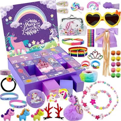 Image de Calendrier de l'Avent 2026 (Style 1), calendrier de compte à rebours de Noël pour filles, avec 24 surprises différentes, idéal comme cadeau pour les enfants