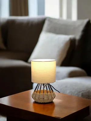 Produktbild von Tischleuchte Rita Stoffschirm beige E27