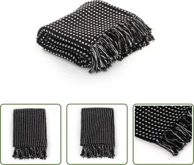 Immagine prodotto di The Living Store: un giaciglio in cotone a scacchi 220x250 cm nero