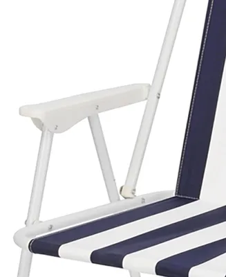 Produktbild von Campingstuhl Outdoor Klappstuhl Gartenstuhl Blau/Weiß gestreift