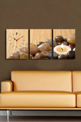 Produktbild von Opviq, 3P3040CS-63, Wanduhren, Mehrfarbig, Holz, 96 x 40 cm