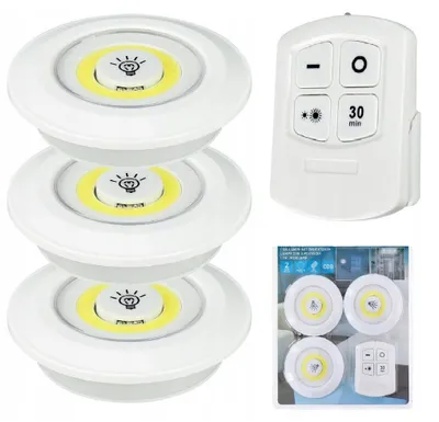 Obrázok produktu pre sportown Súprava 3 bezdrôtových LED COB svietidiel s diaľkovým ovládaním