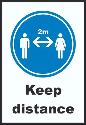 Produktbild von Keep distance Symbol und Text Schild A5 (148x210mm)