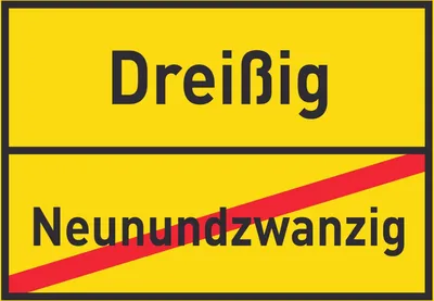 Produktbild von Dreißig Neunundzwanzig Schild Ortsschild A2 Rückseite selbstklebend