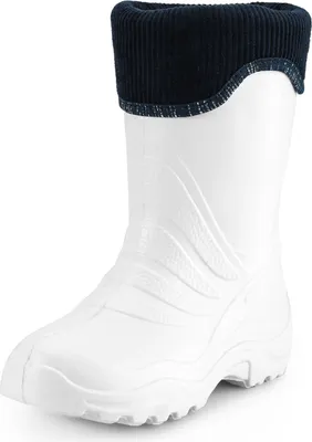 Produktbild von Ladeheid Kinder Mädchen Jungen federleichte Eva Thermo Gummistiefel gefüttert LA-861 (Weiß/Blau, 28/29)