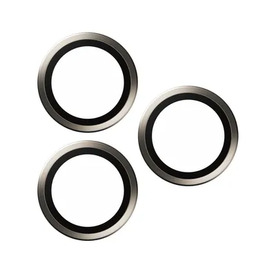 Produktbild von PanzerGlass ® Hoops® Titanium Kameraschutz Natürlich iPhone 15 Pro | 15 Pro Max, Apple, Apple - iPhone 15 Pro, Apple - iPhone 15 Pro Max, Trockene Anwendung, Kratzresistent, Schockresistent, Transparent, 1 Stück(e)