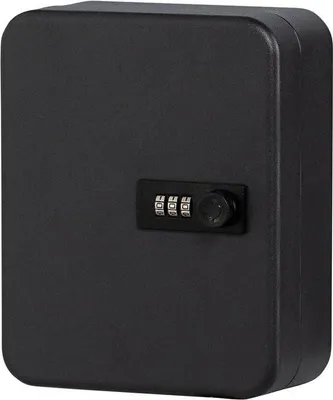Produktbild von Schwarze Schlüsselbox mit Zahlenkombination 200x160x74mm