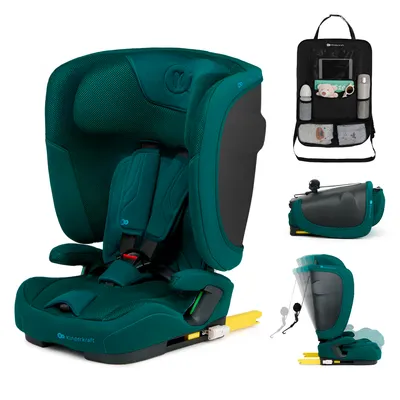 Produktbild von Kinderkraft FIX2GO i-Size Autokindersitz 76-150 cm ISOFIX SAFERIDE SENSOR H-GUARD+ EASY GROW klappbar AIR FLOW R129 Grün mit Auto-Organizer