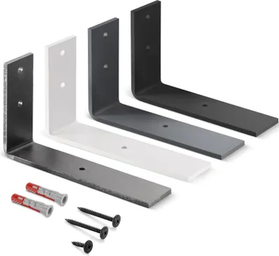 Produktbild von HOLZBRINK Regalträger Metall Regalhalter für Wandregal, Regalwinkel, weiß 200x100x40 mm, 1 Stück, HLR-L-200-9016