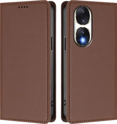 Immagine prodotto di Custodia in pelle per Honor 90, flip case magnetico in Finto cuoio con supporto Brown
