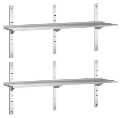 Produktbild von 2 Wandregale aus Edelstahl, 1500 x 300 mm,  - GOLDINOX