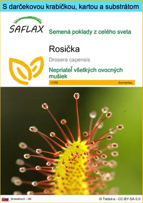 Obrázok produktu pre SAFLAX Darčeková sada - rosička - Drosera capensis - 200 Semená - S darčekovou krabičkou, prepravným štítkom, darčekovou kartou a pestovateľským médiom