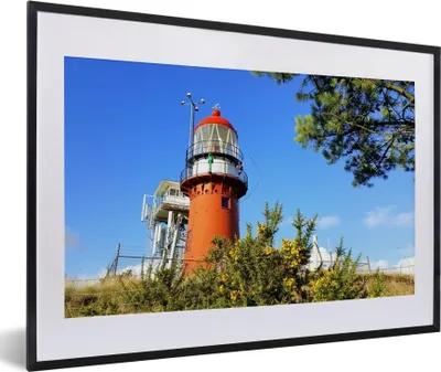 Produktbild von MuchoWow® MuchoWow® Gerahmtes Poster Leuchtturm auf Vlieland 60x40 cm - Poster mit zchwarzem Bilderrahmen - Schlafzimmer - Plakat in Rahmen - Drucken