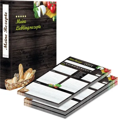 Produktbild von PRICARO Rezeptordner mit Rezeptblock "Mediterran", A4