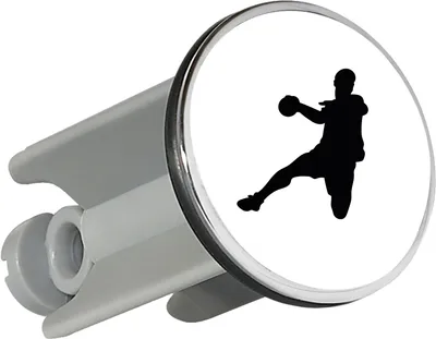 Produktbild von Huuraa Waschbeckenstöpsel Handball Silhouette 4cm höhenverstellbar Abflussstopfen Geschenkidee