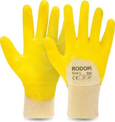 Produktbild von Arbeitshandschuhe Nitril "Lubrix" 3/4 gelb Gr. 10 5 Paar