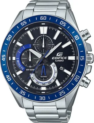 Produktbild von CASIO EDIFICE Edelstahl Uhr Grau, Quarz, Mineralglas, 10 ATM Wasserdicht, Damen