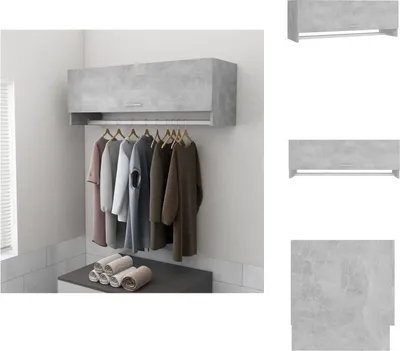 Produktbild von vidaXL Kleiderschrank Betongrau 100x32,5x35 cm Holzwerkstoff -  Kleiderschränke
