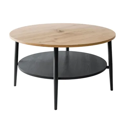 Produktbild von Couchtisch NORDIC mit schwarzen Beinen, Natur Eiche