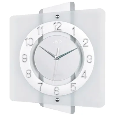 Produktbild von JVD NS20133.2 Wanduhr Quarz analog silbern mit Glas leise ohne Ticken