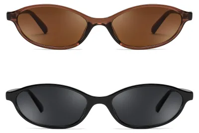 Zdjęcie produktu dla Okulary przeciwsłoneczne w stylu vintage, o owalnym kształcie, typu "cat eye" dla kobiet - ochrona UV400