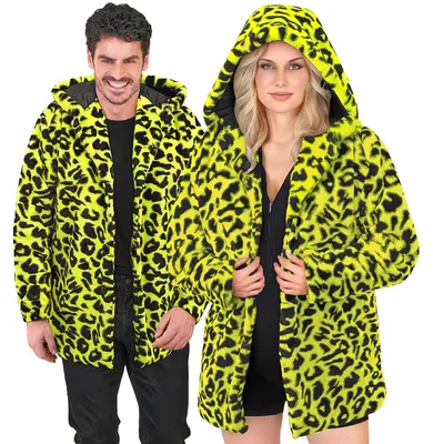 Imagen del producto de Sudadera con capucha de leopardo, color amarillo, para adultos, talla XXL