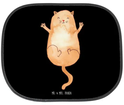 Produktbild von Mr. & Mrs. Panda Sonnenschutz Auto Katze Umarmen - Schwarz - Geschenk, Familie, Katzen, fenster, Cat, Sonnenblende, Liebe, für, Cats, pkw