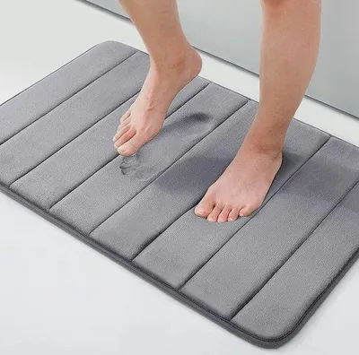 Produktbild von Famanu Badteppich mit Memory Foam - Waschbar, Rutschfest, 40 x 120 cm
