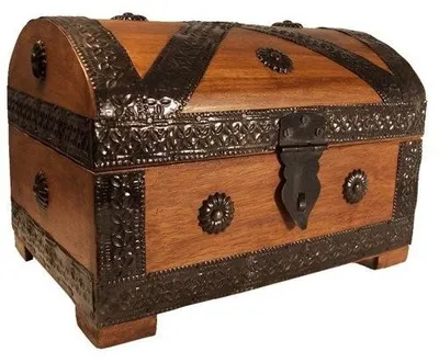 Image de Coffre en bois de couleur marron clair pour le rangement