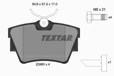 Produktbild von Textar Bremsbeläge hinten für Nissan Primastar Opel Vivaro Renault Trafic II III