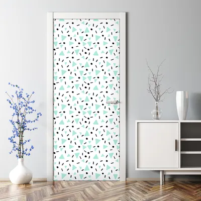 Produktbild von Dekorative Türposter selbstklebend Wandaufkleber Türaufkleber Geometrische Dreiecke 70 x 200 cm