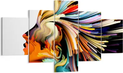 Produktbild von Bild auf Leinwand - Leinwandbild - Effekte Expressionismus Mädchen Fantasie - 125x70cm - Wand Bild - Wanddeko - Leinwanddruck - Bilder - Kunstdruck - Leinwand bilder - Wandkunst - EA125x70-3083