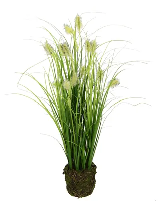 Kunstgras Fuchsschwanz im Topf, 46 cm, Grün, Kunststoff