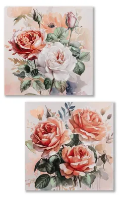 Produktbild von Wandbilder ROSEN, 60x60, 2er-Set, Leinwand, Formano Wanddeko