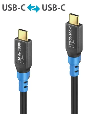 Produktbild von PureLink FlexInstall USB-C auf USB-C Kabel USB4 Gen2x2 20Gbps 100W 1.50m