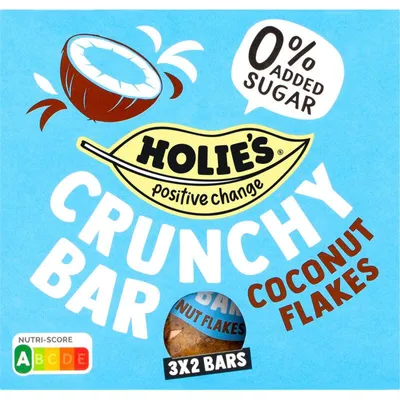 Immagine prodotto di Holie's Crunchy bar con scaglie di cocco, 120 g - Snack croccante al cocco