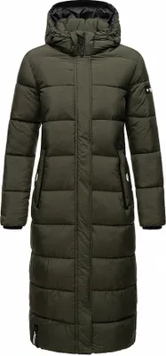 Produktbild von Navahoo Damen Winterjacke Langer Parka Warm Stepp Mantel Kunst Kapuze Isalie Dark Olive Gr. 44 - XXL