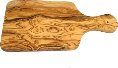Produktbild von Kräuterbrett Olivenholz ca. 23 cm – mit Griff, robust, naturbelassen