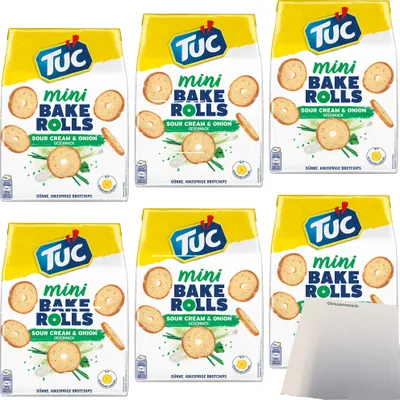Produktbild von TUC Bake Rolls Sour Creme & Onion 6er Pack (6x150g Beutel) + usy Block