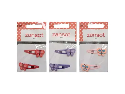 Imagen del producto de 3 unidades de pinzas para el pelo para niños, color rosa, rojo y morado
