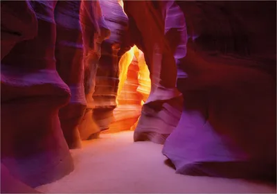 Produktbild von Wallario Poster - Felsschlucht in Arizona USA - orange und violett, Kunstdruck Größe: 70 x 100 cm