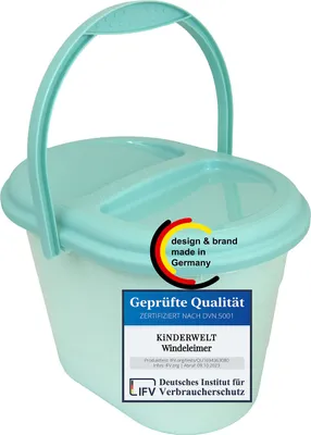 Produktbild von Premium Windeleimer aquamarin mit Deckel und Tragegriff