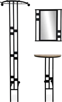 Image de Kompaktgarderobe >Corby< (3-teilig) in schwarz / Dekor Artisan Eiche - 55x185x28,5 (BxHxT)