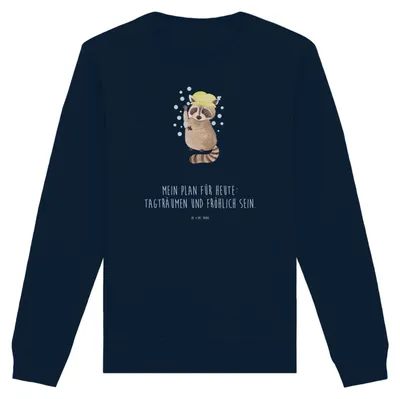 Produktbild von Mr. & Mrs. Panda Organic Baumwolle Pullover Waschbär Größe XXL - French Navy - Geschenk, Nachhaltiger, Sweatshirt, Pulli, Seifenblasen, Baumwoll, Tagträumen, Waschen, Plan