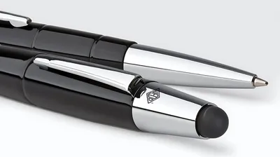 Produktbild von Wedo Touchpen Pioneer, Schwarz, Silber, Metall, Gummi, Universal, 1 Stück(e), Box